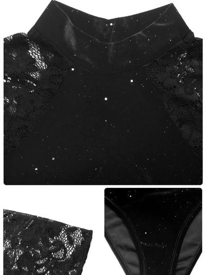 Lace Mock Neck Bodysuit - Tigbul's Variety Fashion Shop