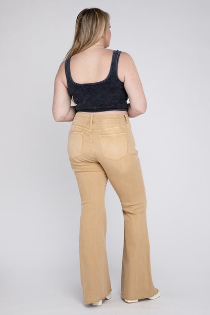 Plus Size High Rise Flare Jeans - Tigbuls Variety Fashion