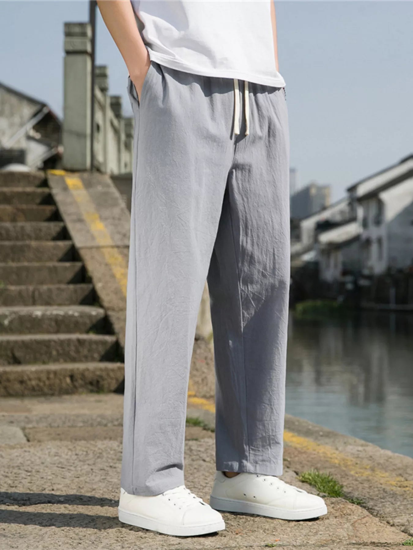 Men's Plus Size Loose Fit Drawstring Casual Pants - Tigbul's Variety Fashion Shop