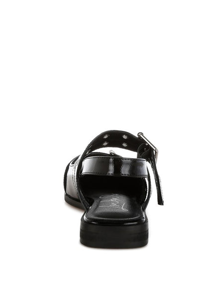 Betula Eyelets & Buckle Detail Flats - Tigbul's Variety Fashion Shop