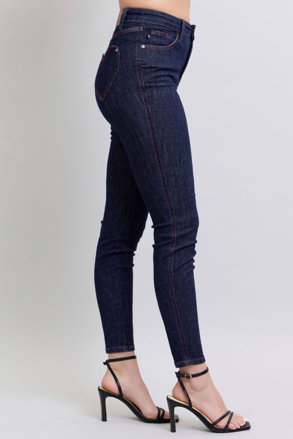 Judy Blue Full Size Heart Shaped Back Pockets Skinny Jeans - Tigbul's Variety Fashion Shop