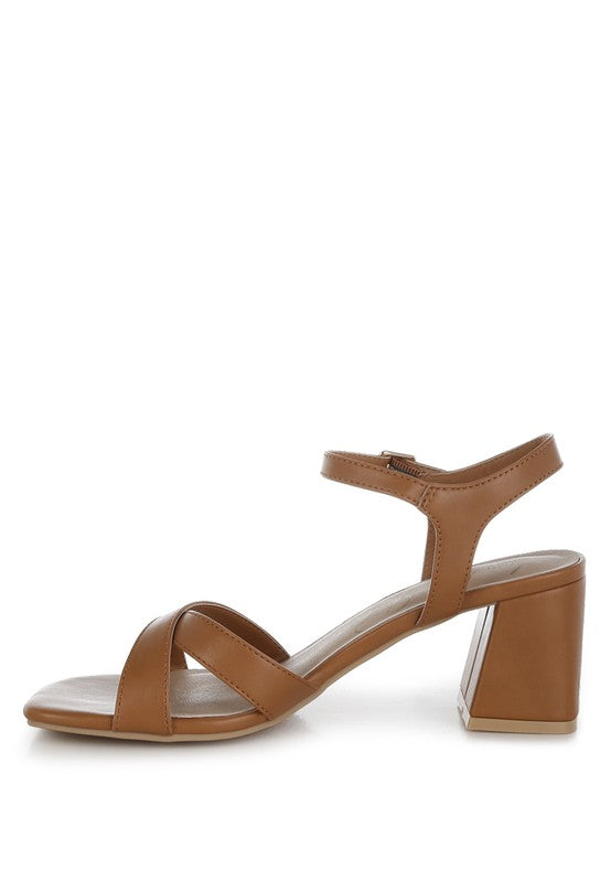 Edessa Square Toe Block Heel Sandals - Tigbul's Variety Fashion Shop