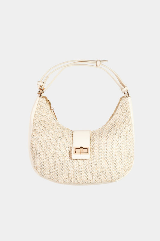 Ivory Straw Braid Hobo Bag - Tigbul's Variety Fashion Shop