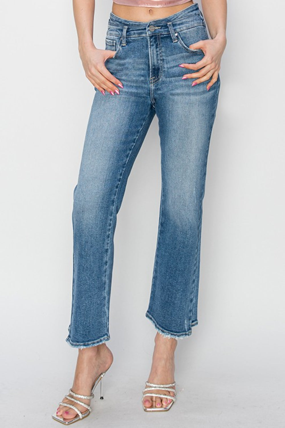 RISEN High Rise Slim Straight Jeans - Tigbul's Variety Fashion Shop