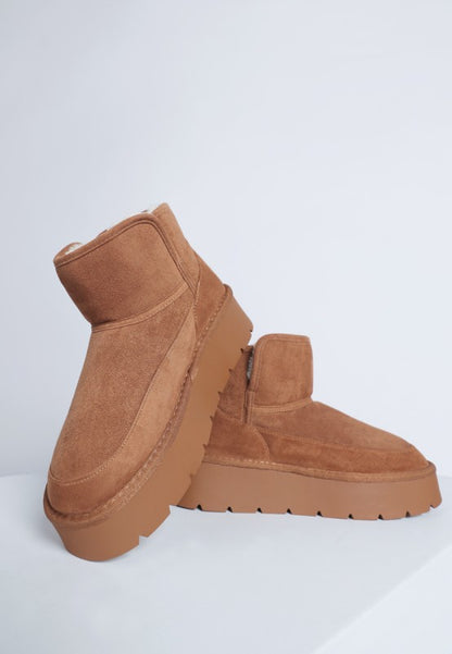 Holias Chunky Heeled Snow Boots - Tigbul's Variety Fashion Shop