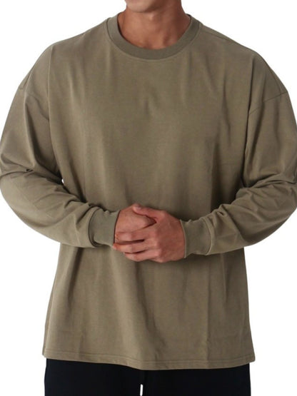 Men's Plus Size Round Neck Long Sleeve T-Shirt - Tigbul's Variety Fashion Shop