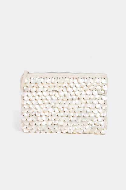 Fame Mother Of Pearl Disc Beaded Rectangle Bag - Tigbul's Variety Fashion Shop