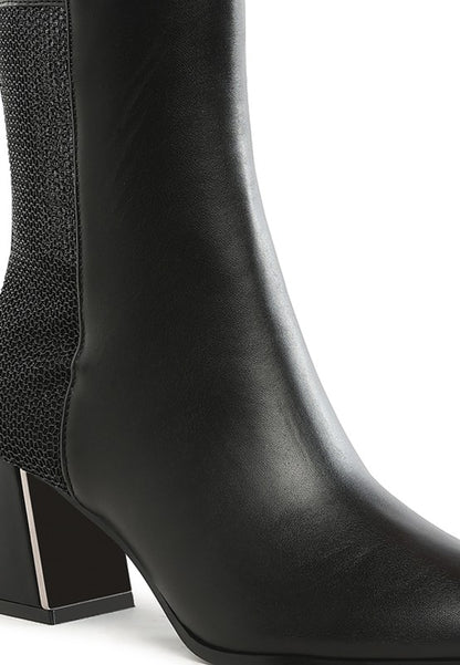 Mimosa Mesh Detail Pointy Ankle Boots - Tigbul's Variety Fashion Shop