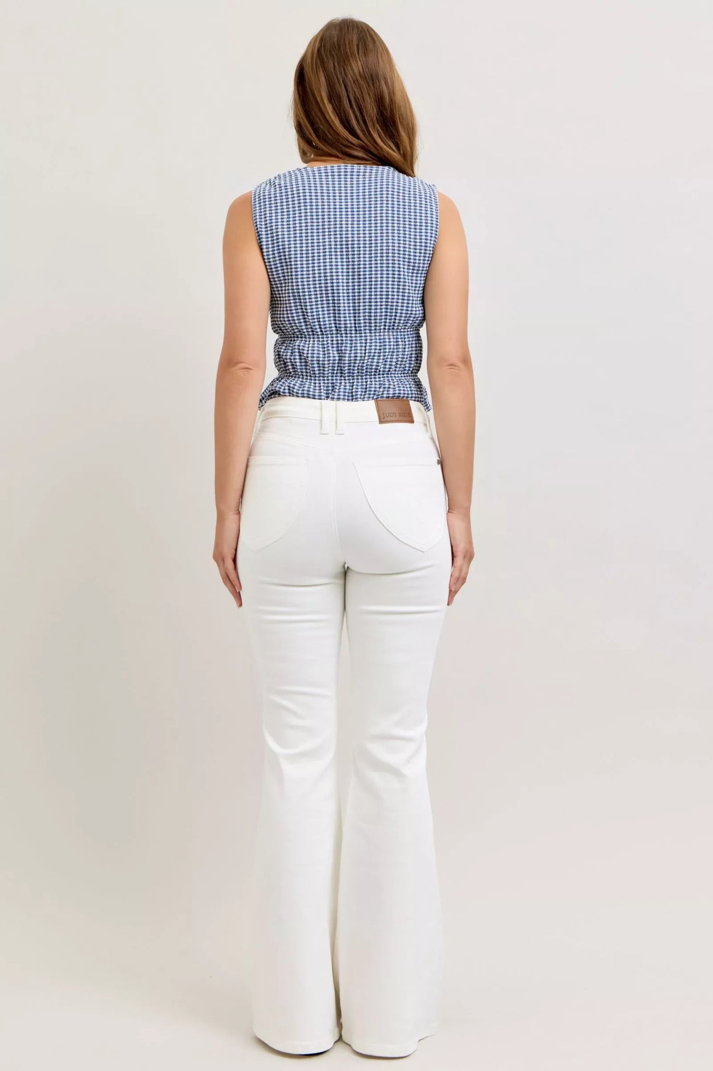 Judy Blue High-Waisted Tummy Control White Flare Jeans - Tigbul's Variety Fashion Shop