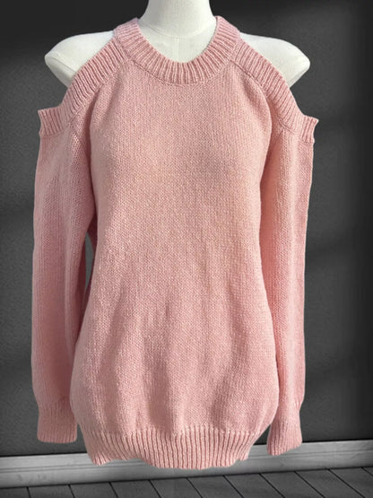 Cold Shoulder Knit Sweater - Tigbul's Variety Fashion Shop