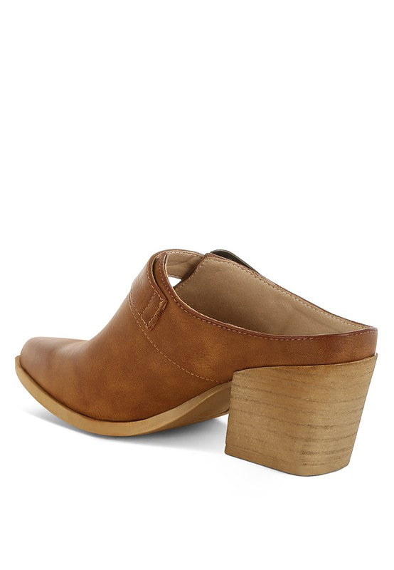 Holler Carved Buckle Statement Mules - Tigbul's Variety Fashion Shop