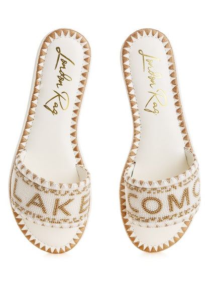Hot Hub Beaded Lake Como Flat Slip Ons - Tigbul's Variety Fashion Shop