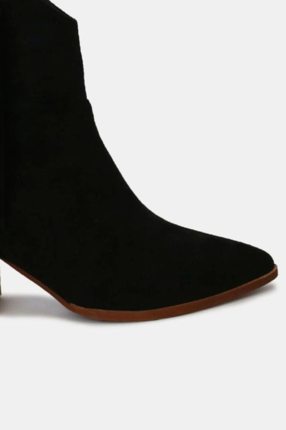 Black Suede Fringe Point Toe Ankle Boots - Tigbul's Variety Fashion Shop