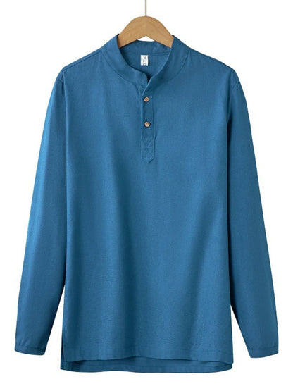 Men's Plus Size Button Detail Long Sleeve Blouse - Tigbul's Variety Fashion Shop