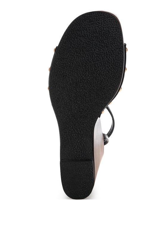 Ankle Strap Studded Wedge Sandals | Tigbuls Variety Fashion Shop