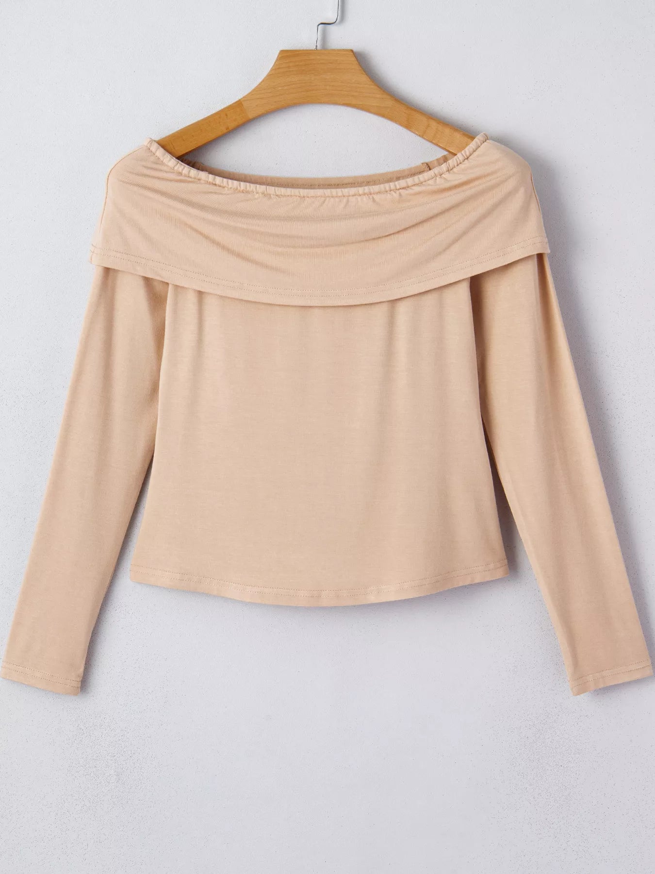Off Shoulder Long Sleeve Slim Top - Tigbul's Variety Fashion Shop