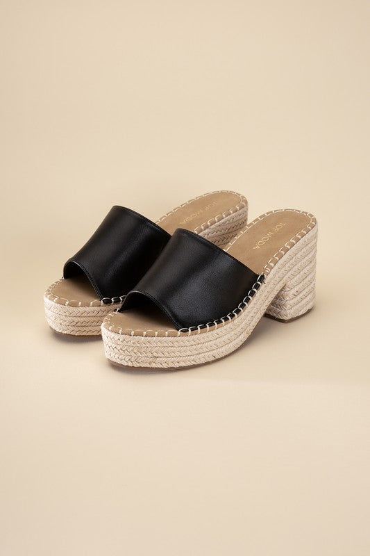 LOCK-1 Espadrille Mule Heels - Tigbuls Variety Fashion