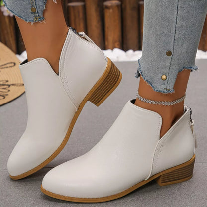 Women's Point Toe Block Heels Boots - Tigbul's Variety Fashion Shop