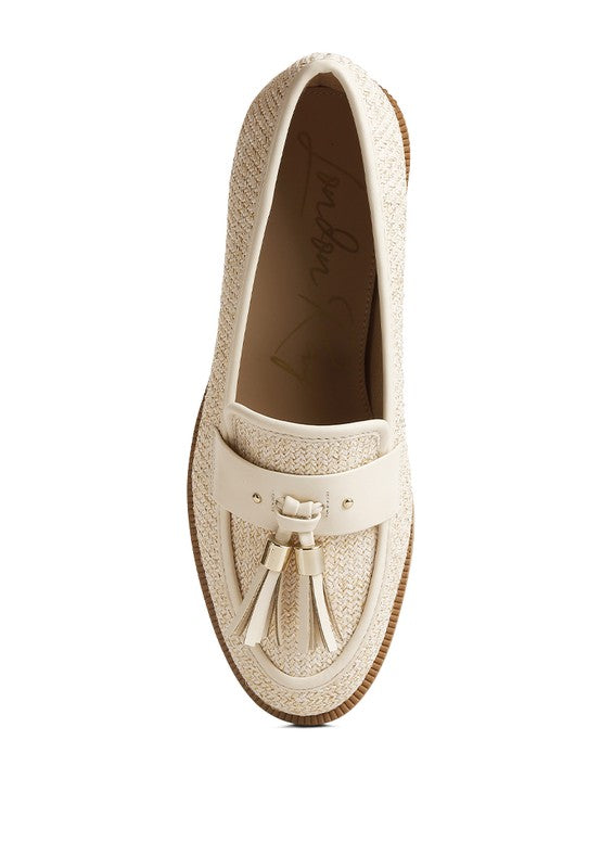 Foxford Tassle Detail Raffia Loafers - Tigbuls Variety Fashion