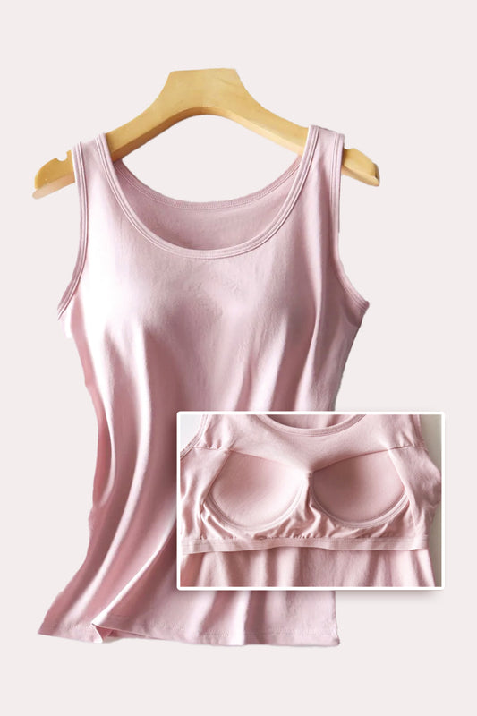 Round Neck Tank with Bra - Tigbul's Variety Fashion Shop