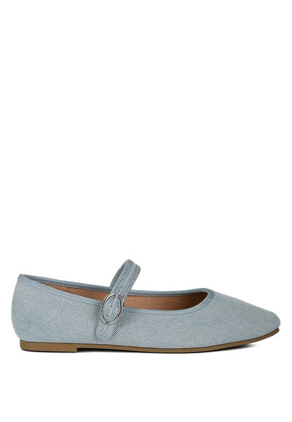 Iker Classic Denim Pin Buckle Ballerinas - Tigbul's Variety Fashion Shop