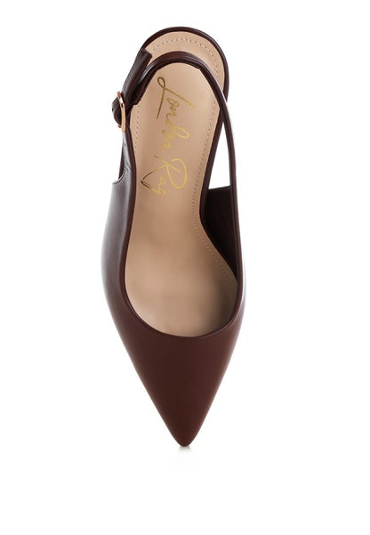 Jaoba Pointed Toe Pin Buckle Slingbacks - Tigbul's Variety Fashion Shop