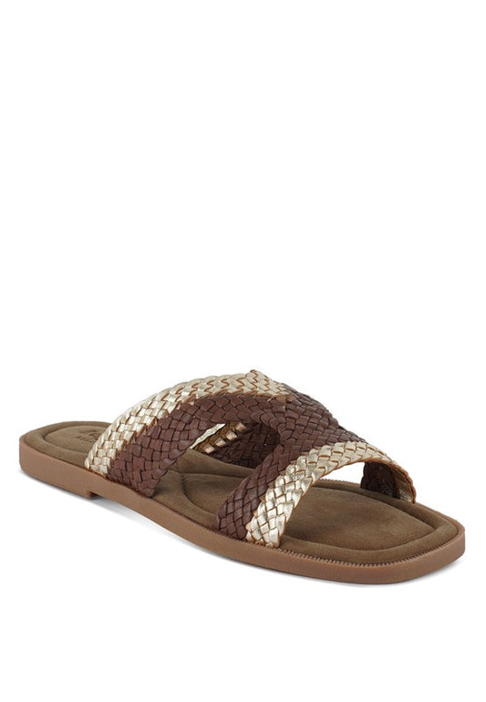 Eirata Braided Real Leather Slip-On Flats - Tigbul's Variety Fashion Shop