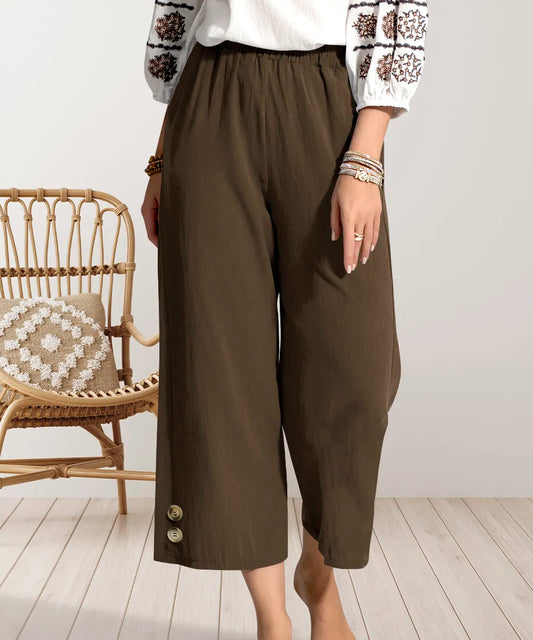 Wide Leg Cropped Pants - Tigbul's Variety Fashion Shop