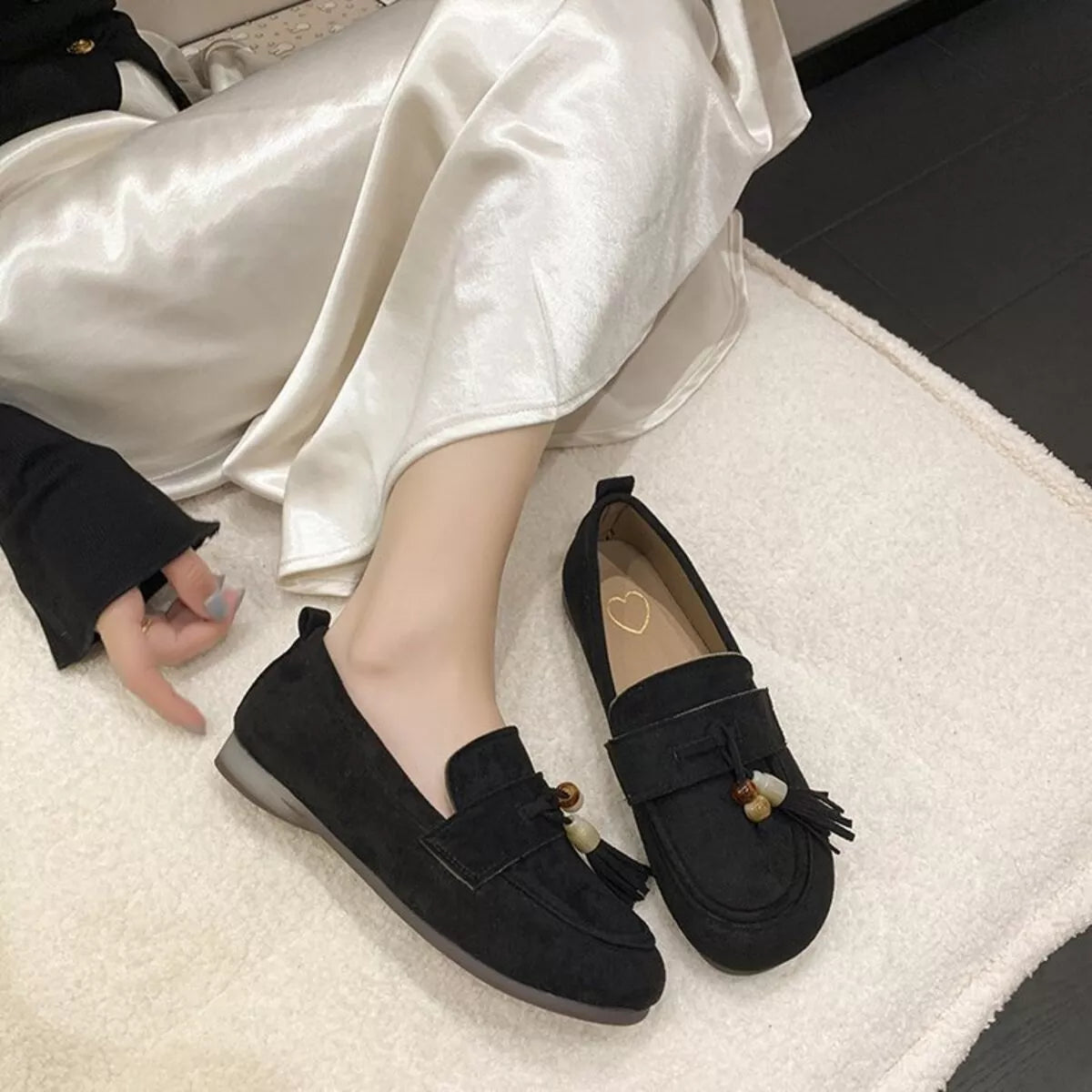 Tassel Round Toe Slip-Ons - Tigbul's Variety Fashion Shop