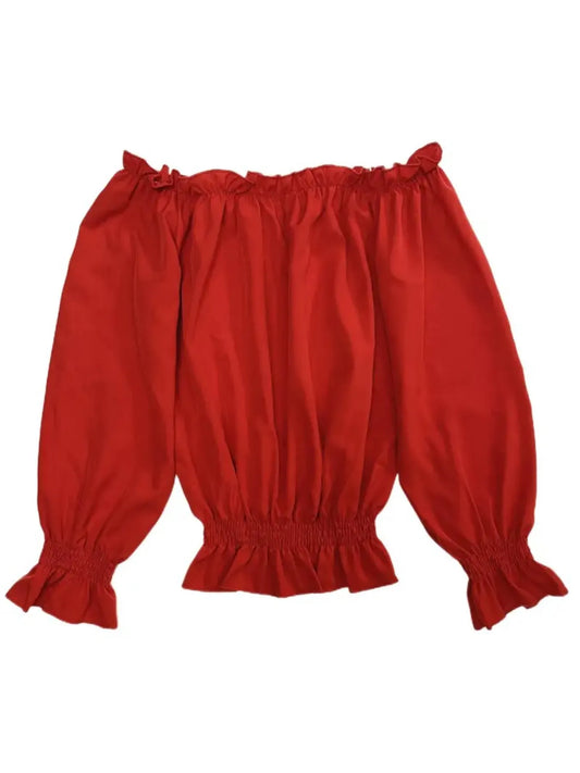 Off-Shoulder Flounce Sleeve Blouse - Tigbul's Variety Fashion Shop