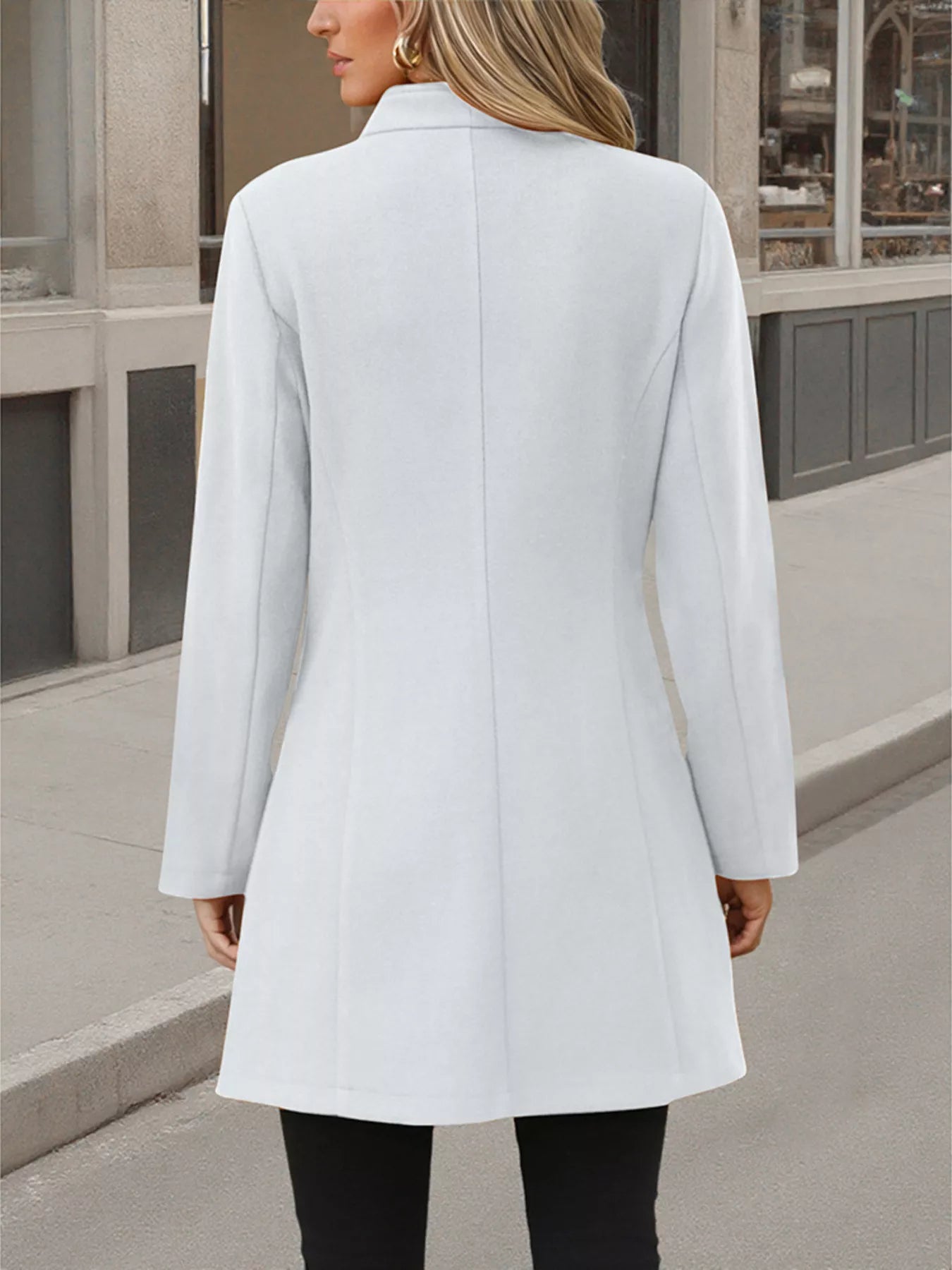 Button Up Long Sleeve Coat - Tigbul's Variety Fashion Shop