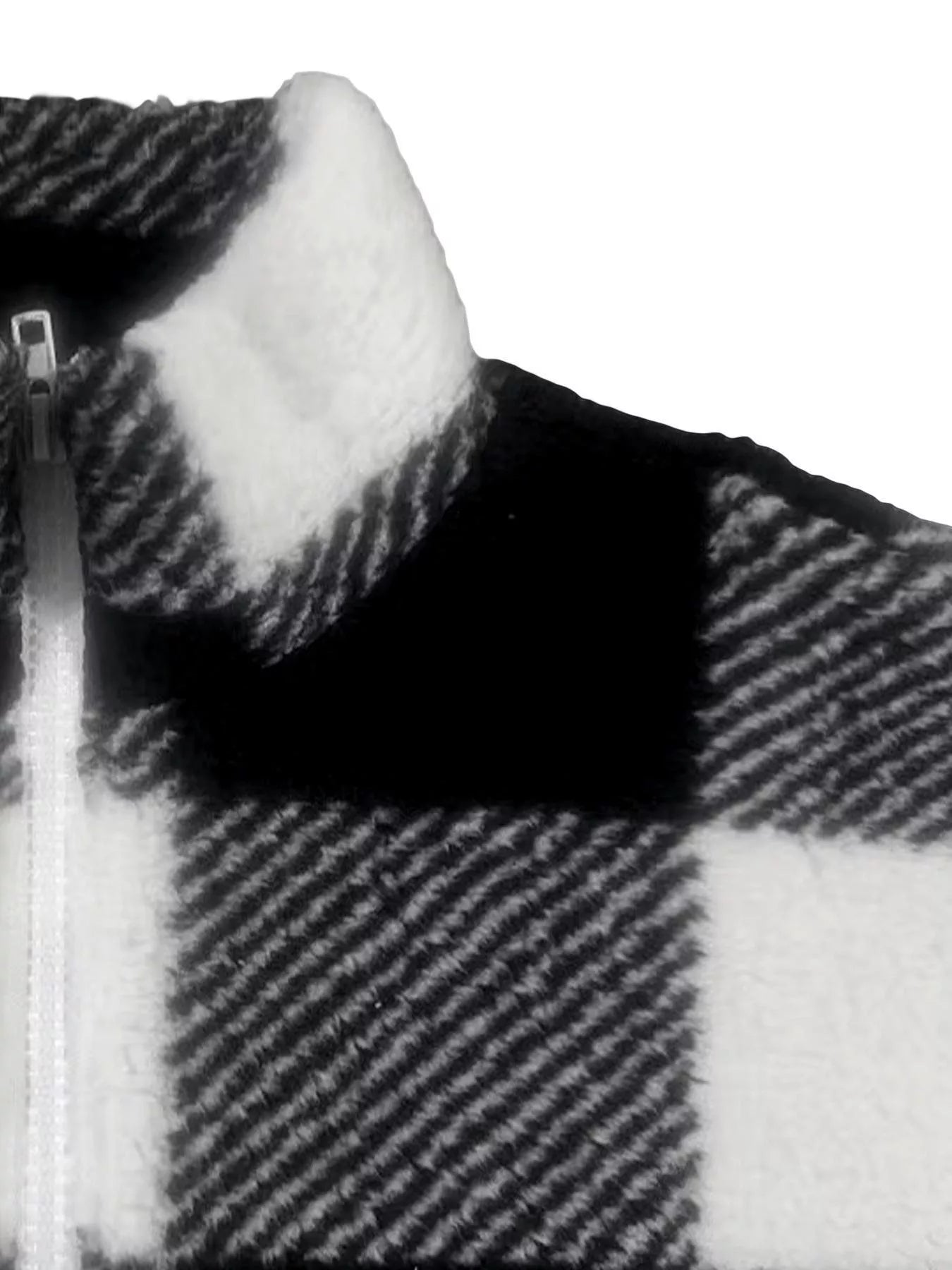 Full Size Plaid Sherpa Long Sleeve Sweatshirt Plus Size - Tigbul's Variety Fashion Shop