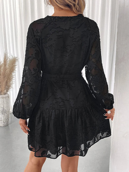 Button-Front Balloon Sleeve Mini Dress - Tigbul's Variety Fashion Shop