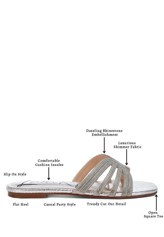 Dindy Rhinestone Cut Out Flats - Tigbul's Variety Fashion Shop