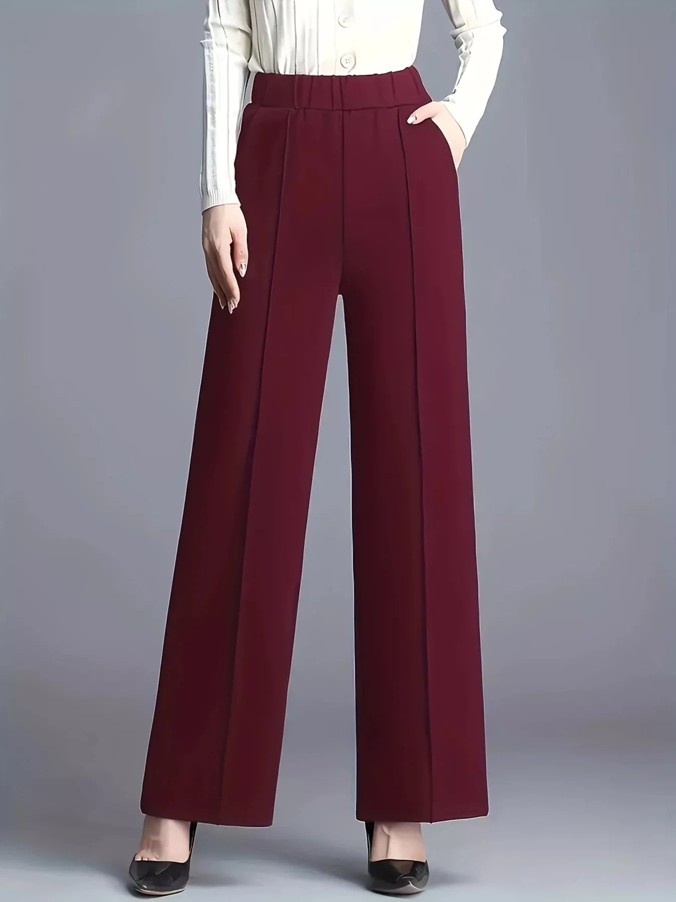 High-Waisted Wide Leg Pants - Tigbul's Variety Fashion Shop