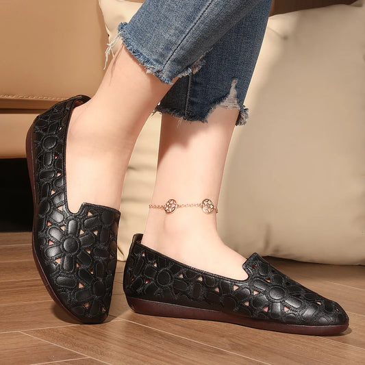 Cutout Round Toe Slip-Ons - Tigbul's Variety Fashion Shop