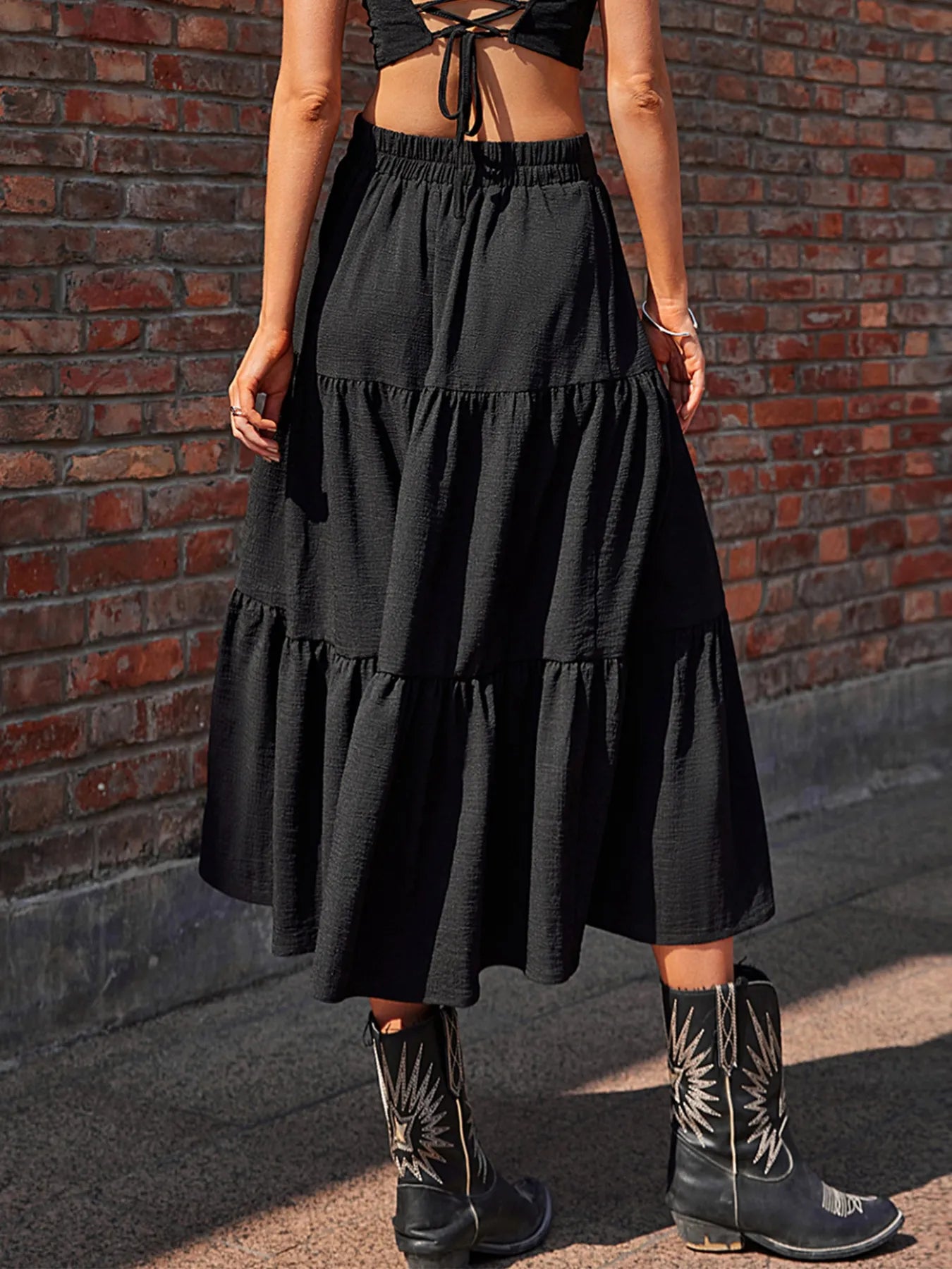 Tiered Midi Skirt - Tigbul's Variety Fashion Shop