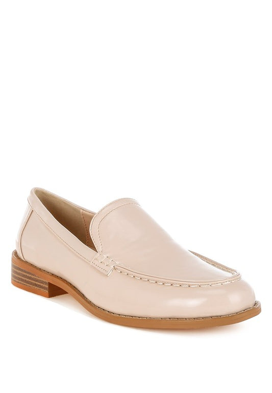 Corleone Pleather Stacked Heel Loafers - Tigbul's Variety Fashion Shop
