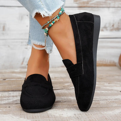 Round Toe Slip-On Flat Shoes - Tigbul's Variety Fashion Shop