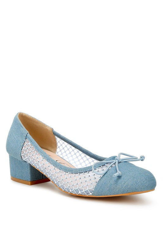 Tudum Rhinestone Detail Denim Ballerinas - Tigbul's Variety Fashion Shop