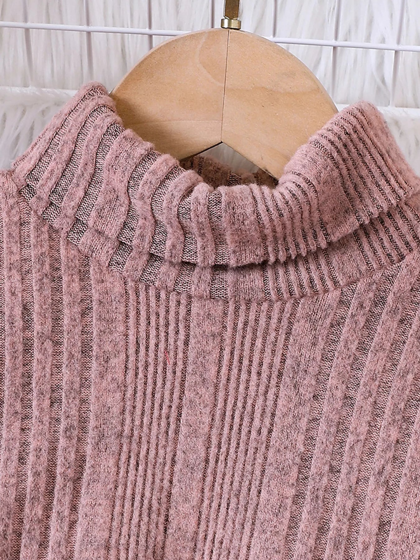 Children's Girls Ribbed Knit Two-Tone Dress Set - Tigbuls Variety