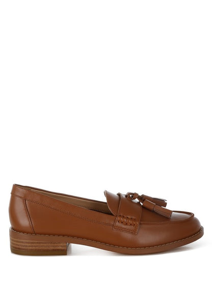 Yelena Real Leather Tassel Loafers - Tigbul's Variety Fashion Shop