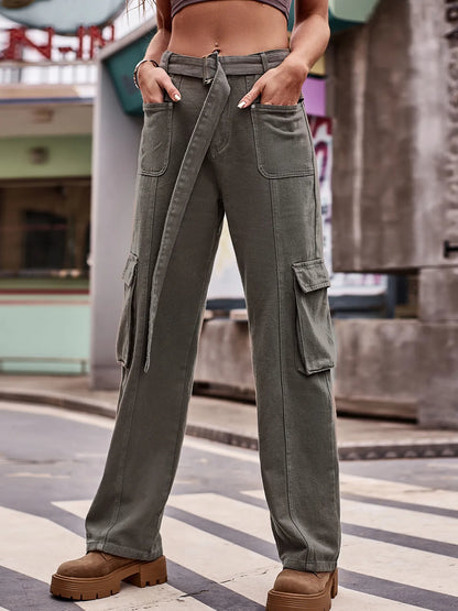Cargo Wide Leg Jeans - Tigbul's Variety Fashion Shop
