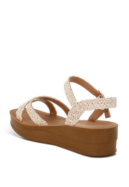 Sephone Woven Square Toe Wedges - Tigbul's Variety Fashion Shop