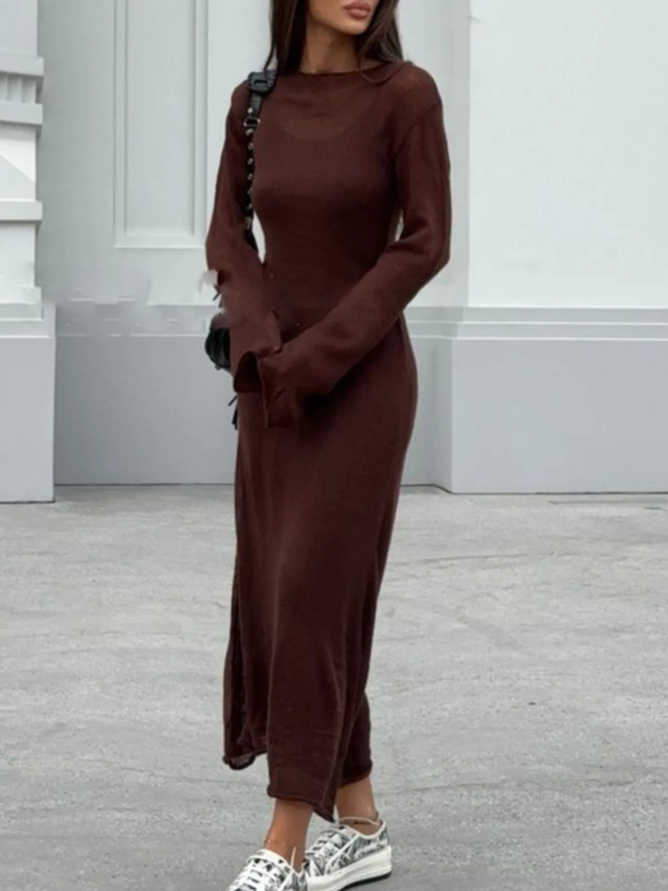 Ribbed Knit Cami Dress and Cover Up Sweater Set - Tigbul's Variety Fashion Shop