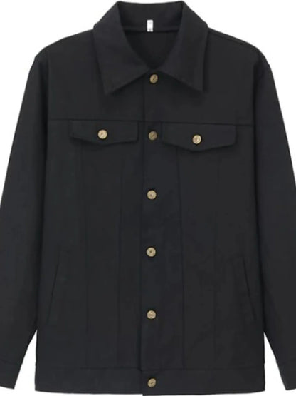 Men's Full Size Button Up Long Sleeve Jacket Plus Size - Tigbul's Variety Fashion Shop