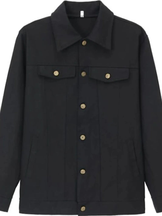 Men's Full Size Button Up Long Sleeve Jacket Plus Size - Tigbul's Variety Fashion Shop