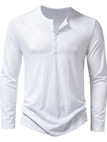 Men's Button Detail Long Sleeve T-Shirt - Tigbul's Variety Fashion Shop