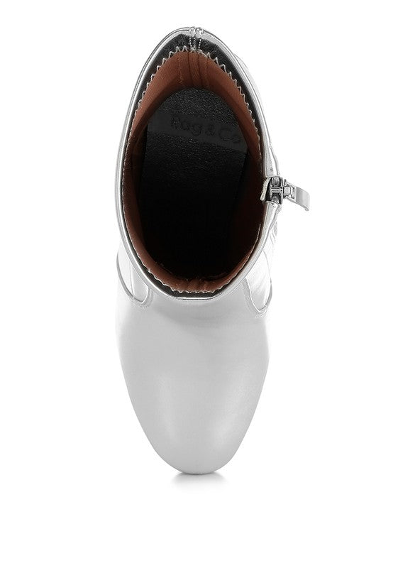 Tirana Metallic Pleather Sock Boots - Tigbul's Variety Fashion Shop