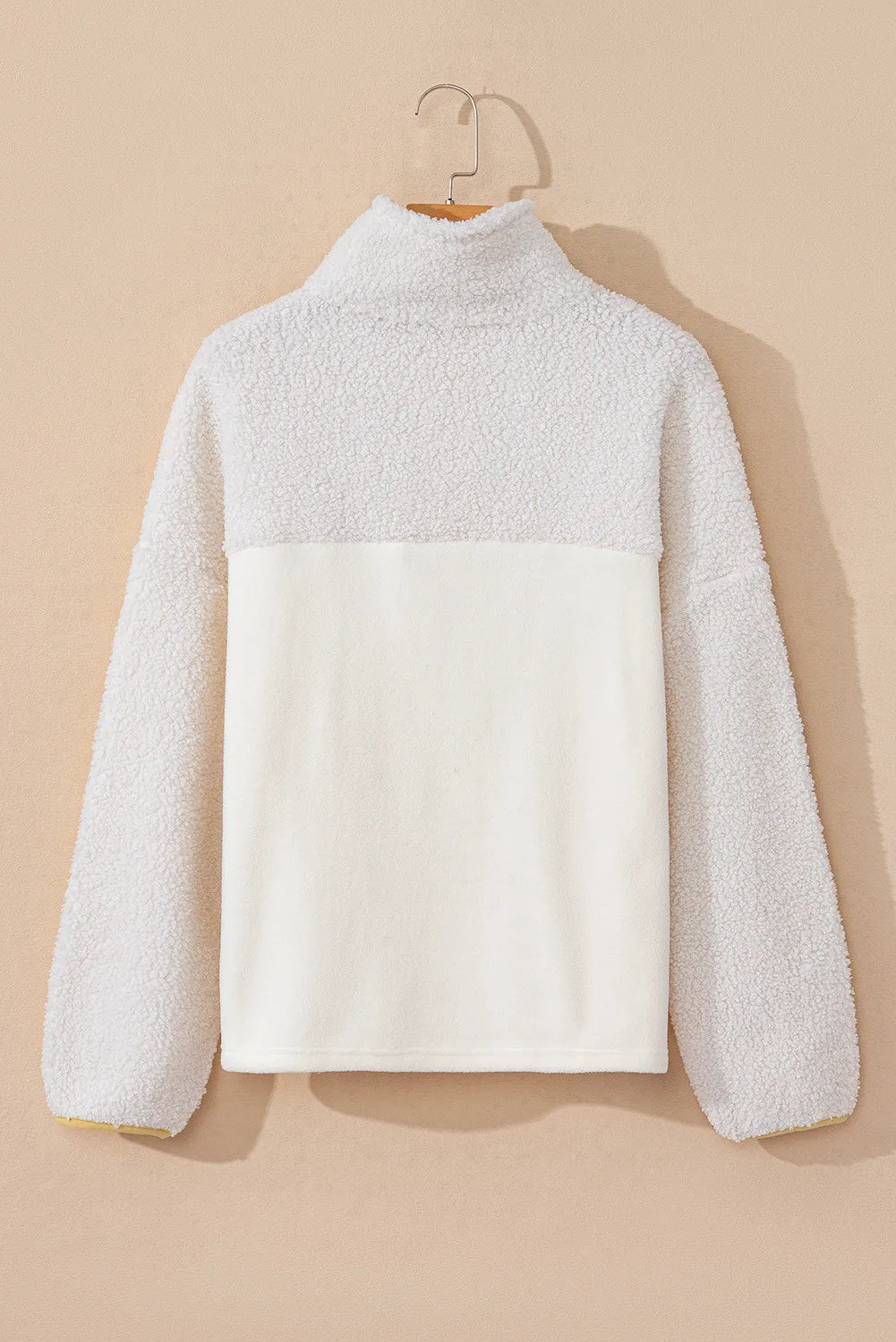 Mock Neck Long Sleeve Sherpa Sweatshirt - Tigbul's Variety Fashion Shop